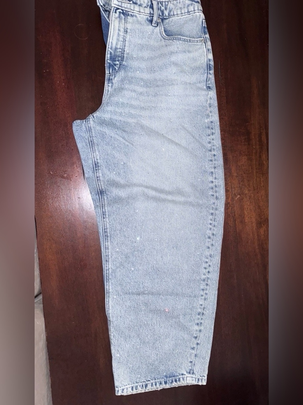 LOFT Light Blue Embellished Denim Barrel Jeans
